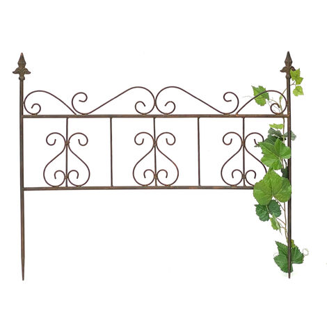 DanDiBo Treillis en métal Treillis fleuri 60 cm Support libre 96016 Clôture à enfoncer Aide à l'escalade Tige imitation rouille