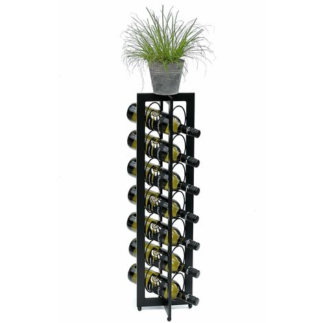 DanDiBo Weinregal Metall Schwarz Stehend 96323 80 cm Flaschenregal Flaschenständer Flaschenhalter Wein Regal