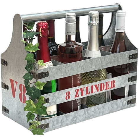 DanDiBo Weinträger Metall mit Öffner Flaschenträger 8 Zylinder V8 96404 Flaschenöffner Flaschenkorb Weinflaschenträger