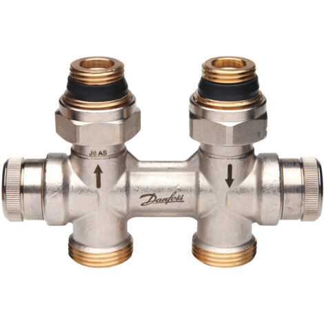 Danfoss dynamischer Hahnblock RLV-KDV für Ventil-Heizörper R 1/2", Durchgangsausführung