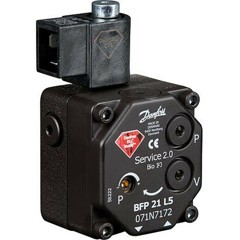 Danfoss – Pompe à fioul BFP 21L5 – Pression réglable 7-20 bars – Électrovanne 220 V/50 Hz – Sorties gicleurs gauche et droite - 071N7172