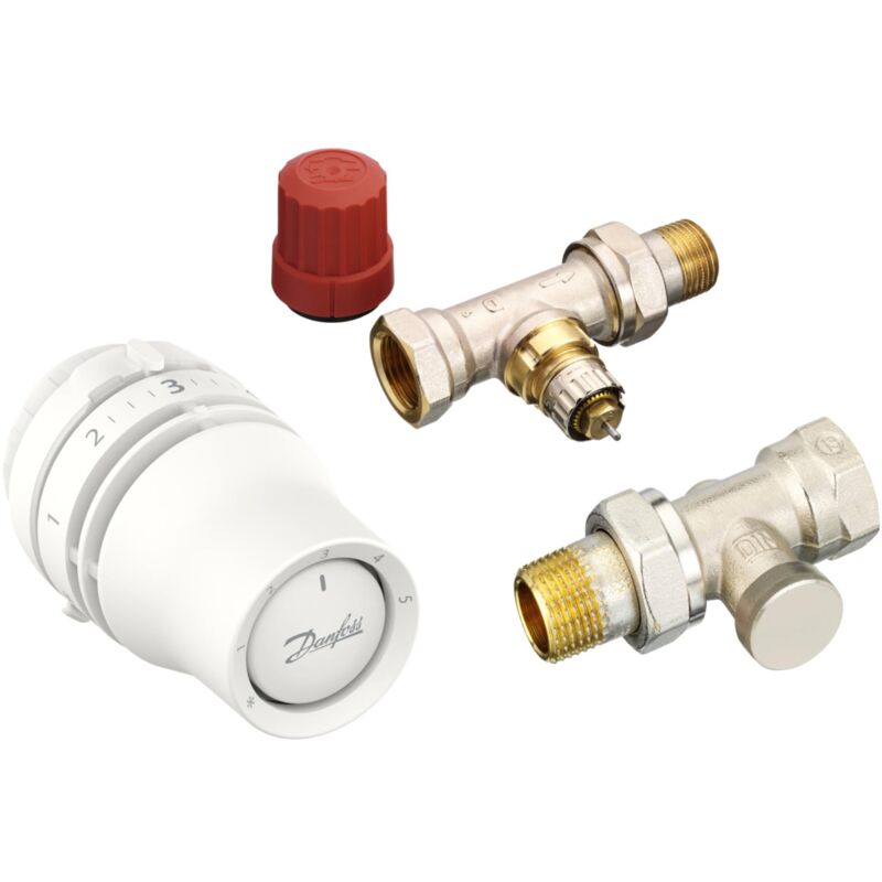 Danfoss - Set 015G5150 - Thermostat de radiateur Redia + vanne en version droite ra-n et un clapet anti-retour rlv-s, pour radiateurs avec