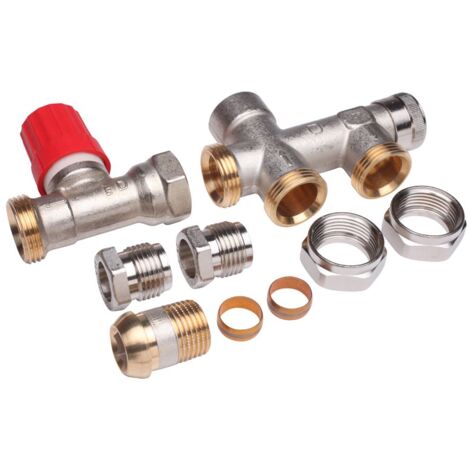 Danfoss Steigrohrventil für 2-Rohranlagen Set RA-K, Heizkörper R 1/2", Anlage: G 3/4" AG