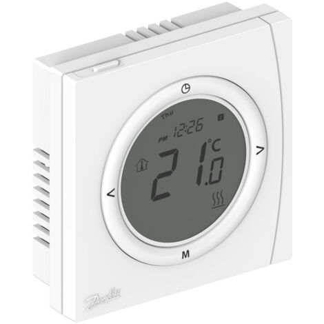 Danfoss – Thermostat digital programmable 5j+2j – Sortie relais inverseur – Alimentation 230V CA – Écran rétroéclairé - MODE 5 J