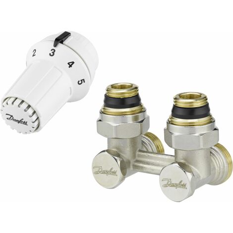 Danfoss Thermostat-Set Hahnblock Home RAS-C RLV-KS 1/2 Eckform Heizkörperthermostat