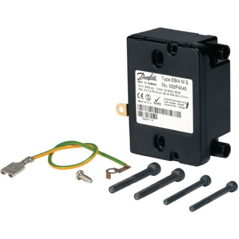 Danfoss – Transformateur d'allumage électronique 2 pôles pour brûleurs à fuel et gaz – Connexions enfichables – Installation facile et rapide