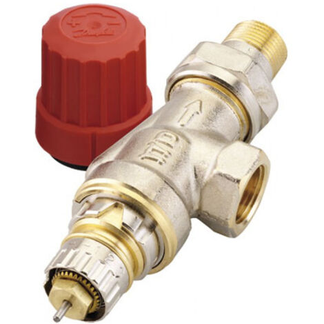 Danfoss – Vanne thermostatique RA-N 15 – Corps équerre inversé en laiton nickelé – Pression max 10 bar – Température max 120°C – Compatible avec tête RA2000 - xDN20