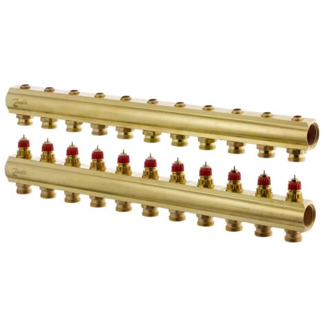 Danfoss Verteiler für Fussbodenheizungen FHF-11 11 Kreise, ohne Durchflussanzeigeeige