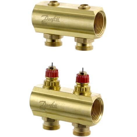 Danfoss Verteiler für Fussbodenheizungen FHF-2 2 Kreise, ohne Durchflussanzeigeeige