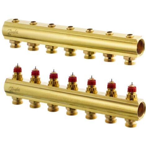 Danfoss Verteiler für Fussbodenheizungen FHF-7 7 Kreise, ohne Durchflussanzeigeeige