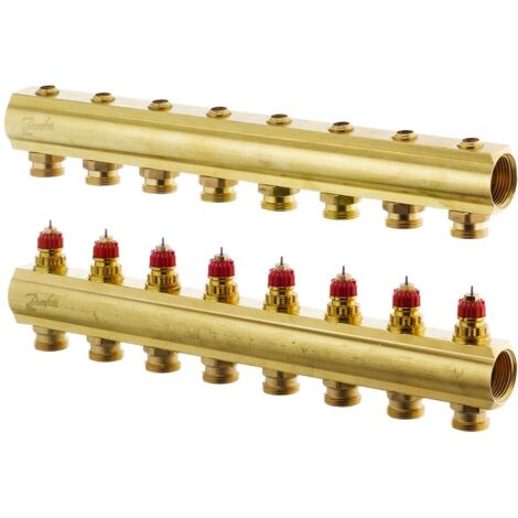 Danfoss Verteiler für Fussbodenheizungen FHF-8 8 Kreise, ohne Durchflussanzeigeeige