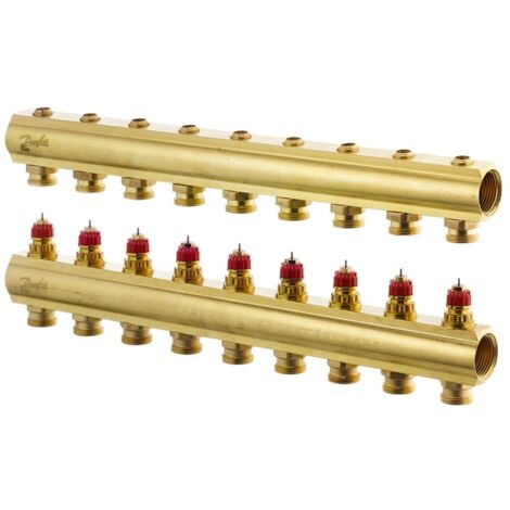 Danfoss Verteiler für Fussbodenheizungen FHF-9 9 Kreise, ohne Durchflussanzeigeeige