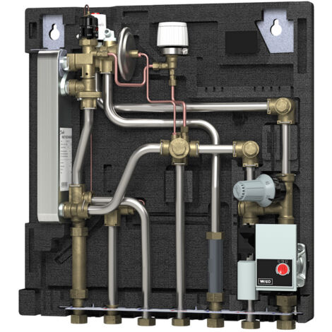 Danfoss Wohnungsstation Evoflat MSS 2 NT-Heizung, 45kW, Dämmhaube, Hygiene Temperatur Kontrolle (HTC)