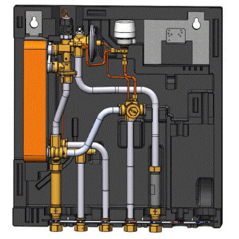 Danfoss Wohnungsstation Evoflat WSS 2 ohne Heizung, 49kW, Dämmhaube, 145G0191