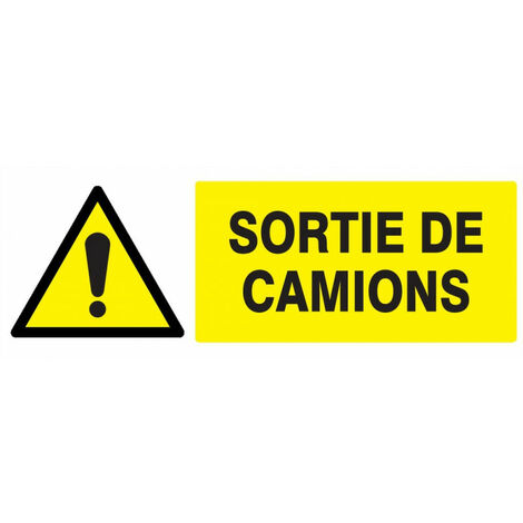 DANGER SORTIE DE CAMIONS 200x52MM NORMASIGN en PS CHOC