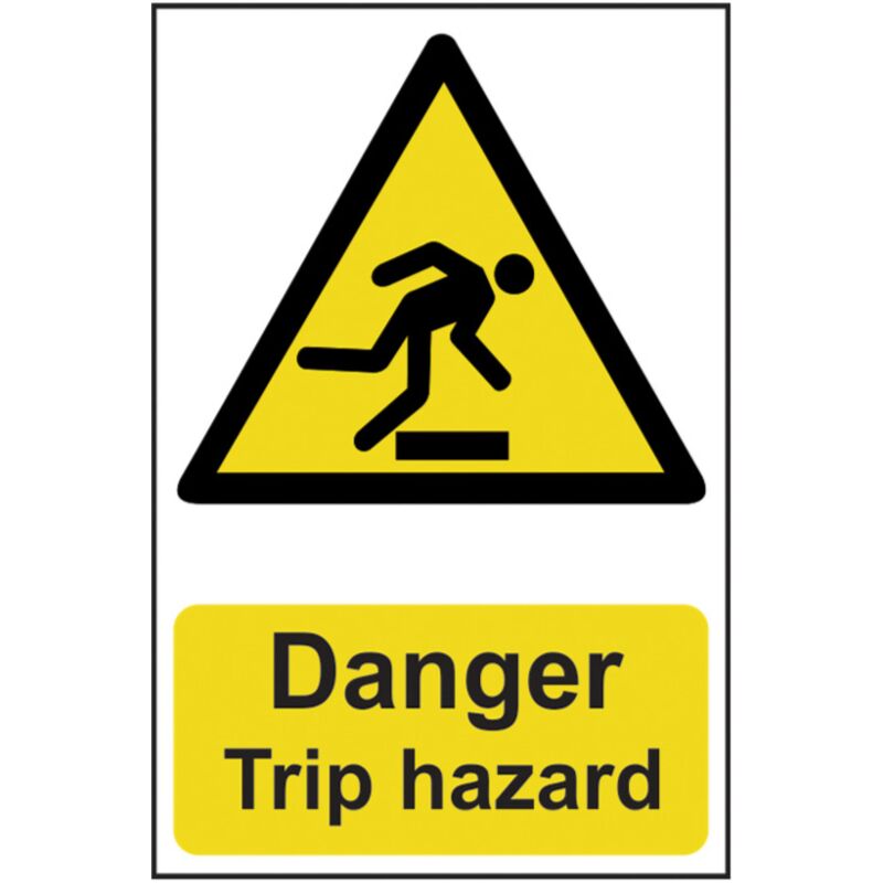 Spectrum Industrial - Danger Trip Hazard Self Adhesive Sign - 200 x 300mm