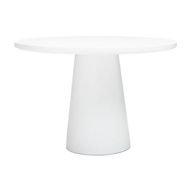 Drawer - Table à manger 4 personnes ronde en fibre de ciment - Blanc - danli