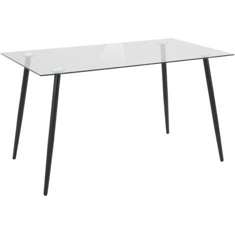 Danny-Table à manger en verre transparent