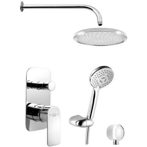 DAPHNE Douche en béton Set avec un seul levier Mixer Tap, 2 Outlets, chrome
