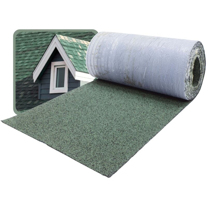 Bardeaux de toit, couverture de faîtage 5m x 32cm bande de faîtage en bitume pour abri de jardin, abri de voiture, nichoir - Vert - Daprona