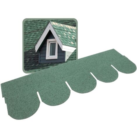 DAPRONA Biberschwanz Dachschindeln, Rund 1m x 32cm, 20 Stück, Bitumenschindeln für Gartenhaus, Carport - Grün