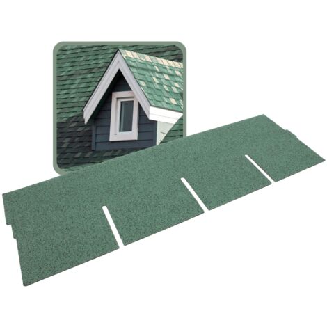 DAPRONA Dachschindeln Rechteck 1m x 32cm, 20 Stück, Bitumenschindeln für Gartenhaus, Carport - Grün