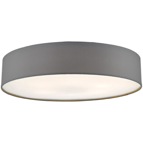 DAR CIERRO - Plafonnier cylindrique affleurant gris clair, 6x E27