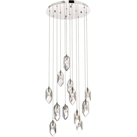 DAR CRYSTAL - Suspension Cluster Chrome Poli & Cristal, 12x G4
