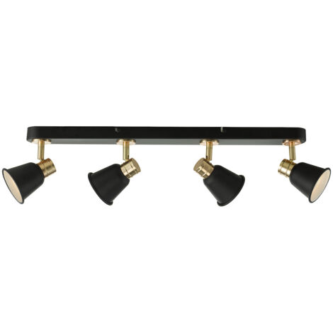 DAR FRY - Barre de projecteur noir et or rose, 4x GU10