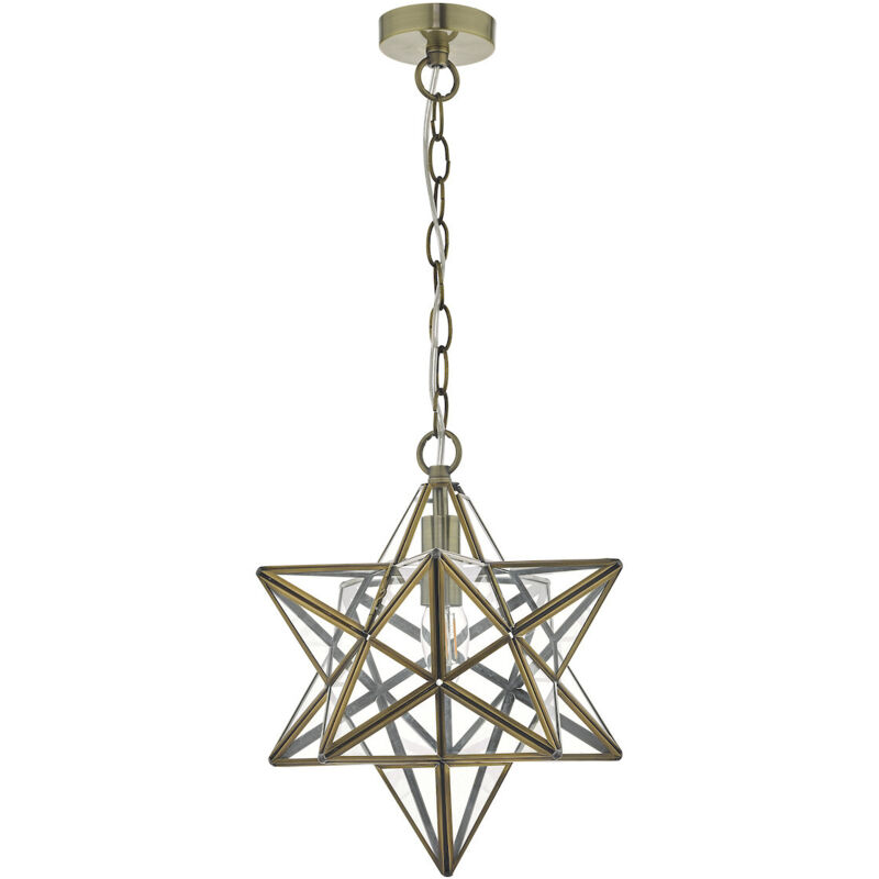 DAR ILARIO - Lampe à Suspension Wire Frame Laiton Antique et Verre DAR ILARIO - Lampe à Suspension Wire Frame Laiton Antique et Verre