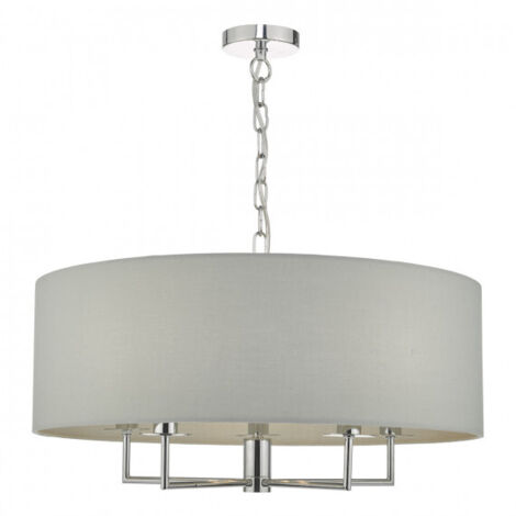 DAR JAMELIA - Suspension cylindrique chrome poli et gris, 5x E14