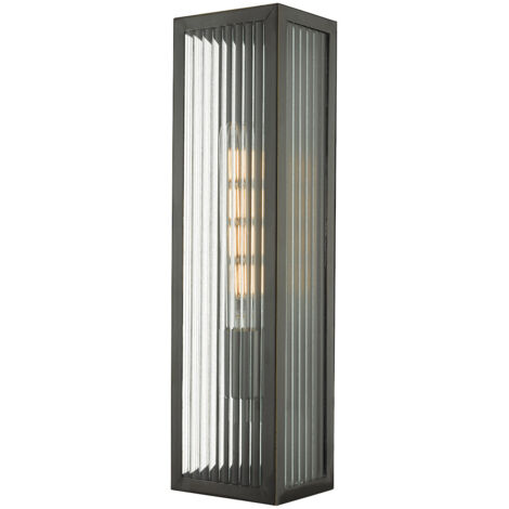 DAR KEEGAN - Applique Lanterne Bronze Frotté Large IP44
