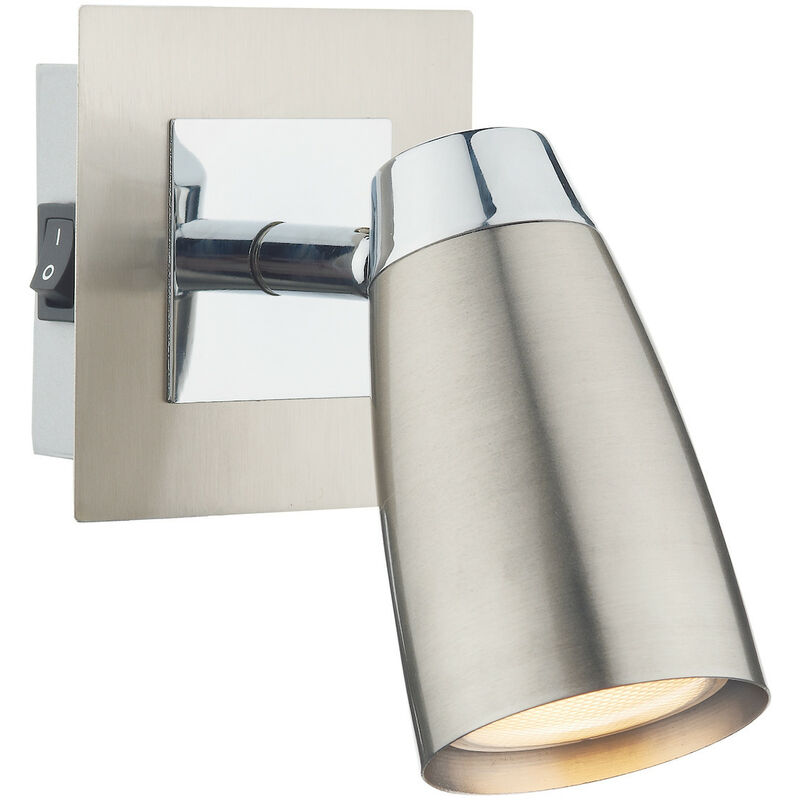 Image of Dar loft - Interruttore per lampada spot a basso consumo Cromo satinato, Cromo lucido, 1x GU10
