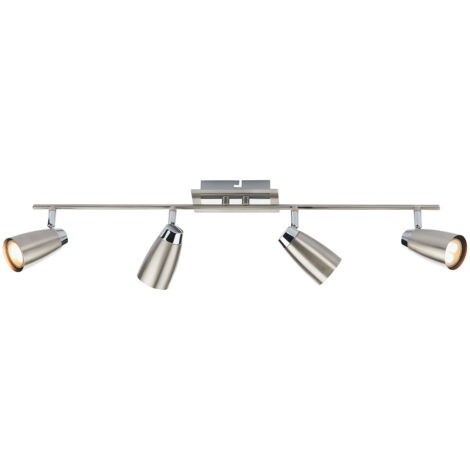 DAR LOFT - Spotlight Low Energy Bar Chrome Satiné, Chrome Poli, 4x GU10
