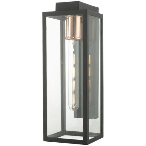 DAR NAXOS - Applique Lanterne Noire IP43