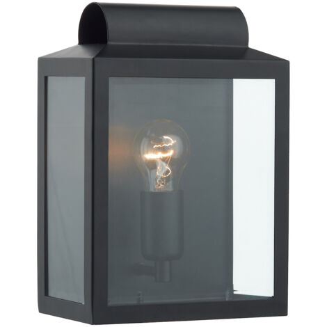 DAR NOTARY - Applique Murale Lanterne Rectangle Noir IP44