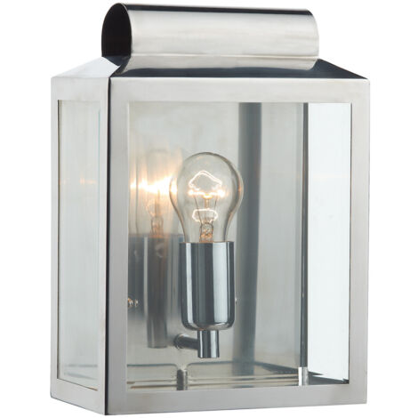 DAR NOTARY - Applique Murale Lanterne Rectangulaire Acier Inoxydable IP44