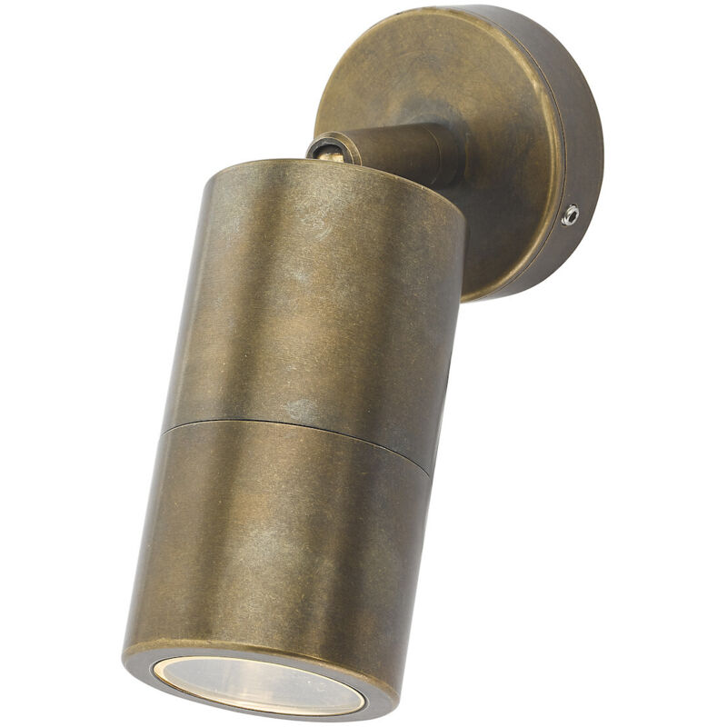 DAR ORTEGA - Spots Applique Murale Laiton Antique IP65, 1x GU10