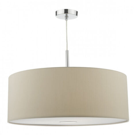 DAR RONDA - Suspension Cylindrique 60cm 3 Lumières Ecru avec diffuseur