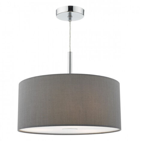 DAR RONDA - Suspension cylindrique à 3 lumières, 40 cm, gris ardoise avec diffuseur