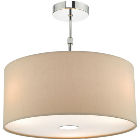 DAR RONDA - Suspension cylindrique à 3 lumières 40cm Ecru avec diffuseur