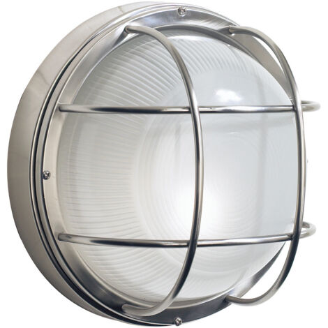 DAR SALCOMBE - Applique murale Bulkhead grande ronde en acier IP44