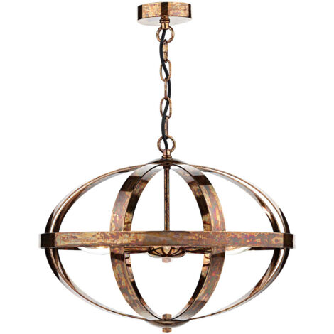 DAR SYMBOL - Suspension Cage Cuivre Pétrole, 3x E14