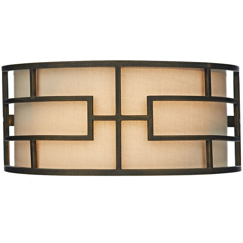 Dar tumola - Flush Plafoniera Lampada da parete Bronzo, 2x E27