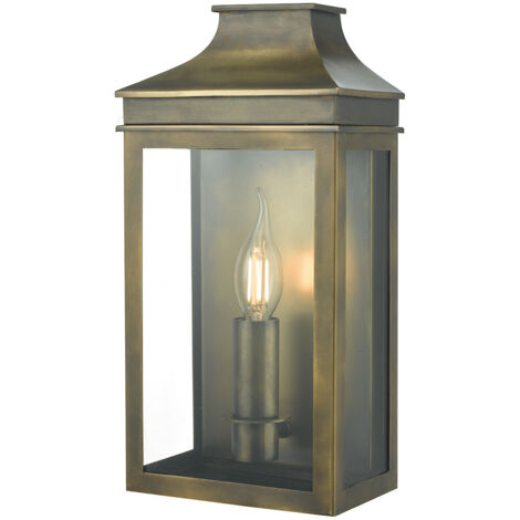 DAR VAPOUR - Lantern Coach Lantern Applique Murale Laiton Patiné IP44
