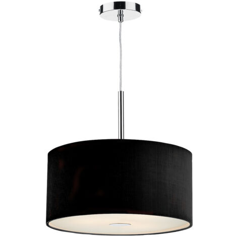 DAR ZARAGOZA - Suspension cylindrique noire 400 mm, 3x E27