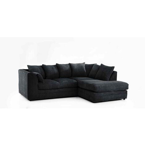 FANCY SOFA Darcey Right Hand Facing Corner Sofa - Black