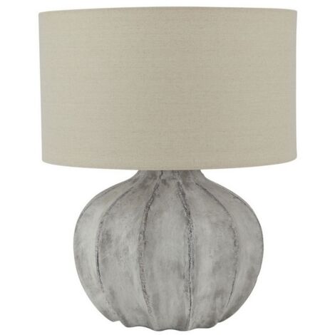 Darcy Flute Lamp - Ceramic - L31 x W31 x H34 cm - Stone/Antique White