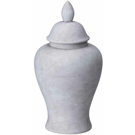 HILL INTERIORS Darcy Ginger Jar - Ceramic - L13 x W13 x H28 cm - Stone