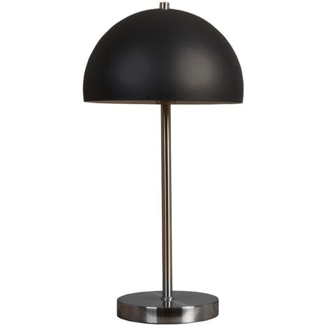 MINISUN Dargai Contemporary Satin Nickel and Matt Black Dome Table Lamp